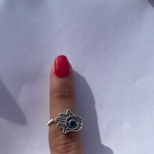 silver hamsa ring